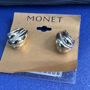 Monet Gold and Silver pierced Earrings